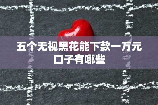 五个无视黑花能下款一万元口子有哪些