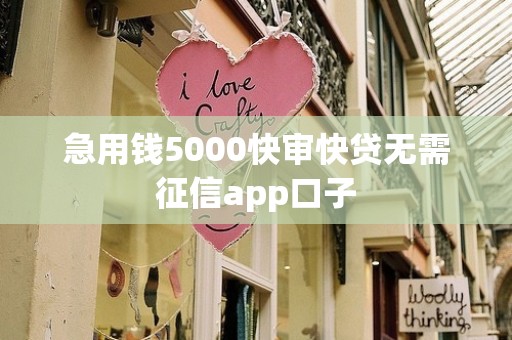 急用钱5000快审快贷无需征信app口子